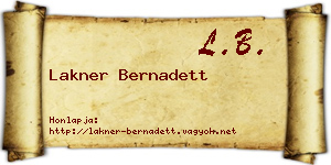 Lakner Bernadett névjegykártya